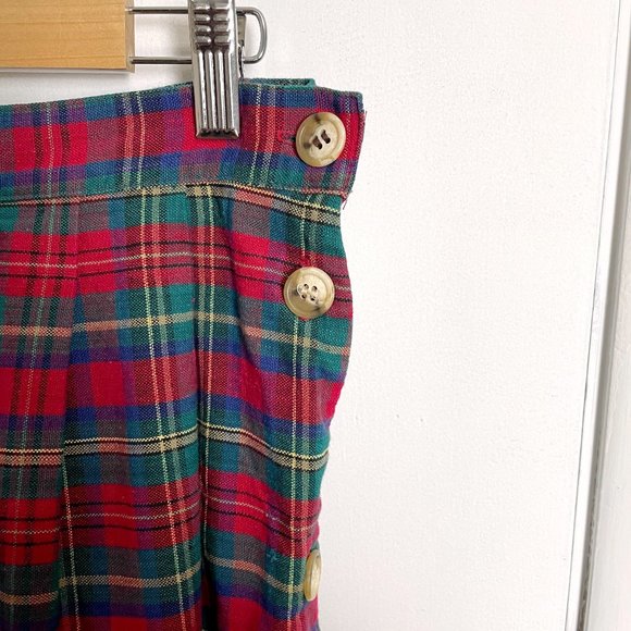 1980s vintage cotton plaid skirt - size 12 - Picture 7 of 10